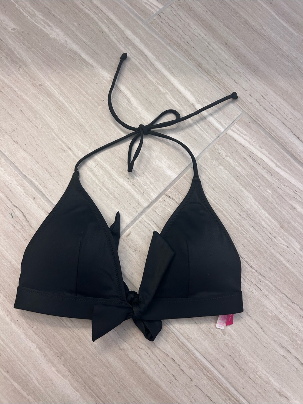 Victoria's Secret Black Halter Tie Bikini Top